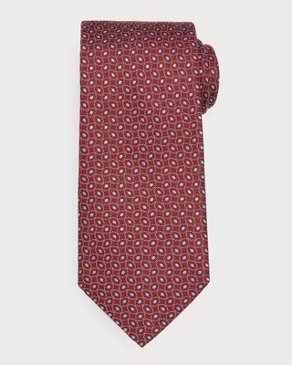 Men's Geometric-Print Silk Tie
