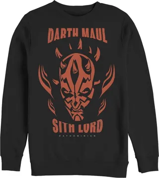 Men's Star Wars: The Clone Wars Darth Maul Sith Lord Sweatshirt - Black - 3X Large
