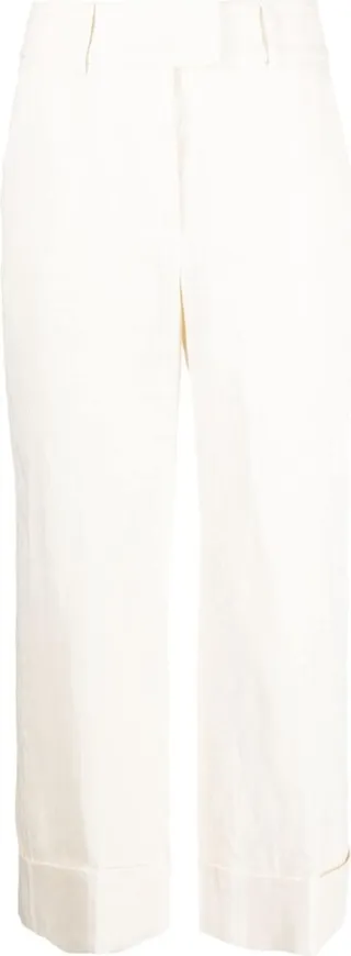 Wide-Leg Cropped Trousers