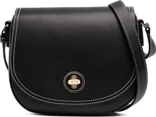 Contrast-Stitching Leather Bag