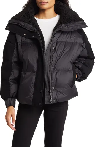 Elmira Faux Shearling Collar Down Puffer Jacket