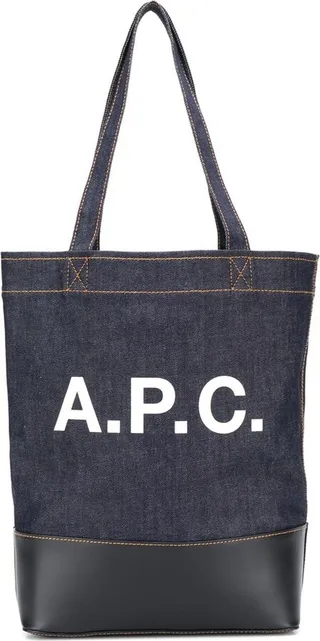 Logo Print Denim Tote