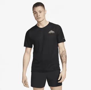 Nike Men's Trail Solar Chase Dri-FIT Short-Sleeve Running Top in Black