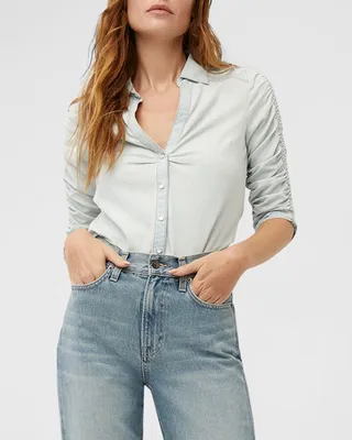 Porta Ruched-Sleeve Shirt