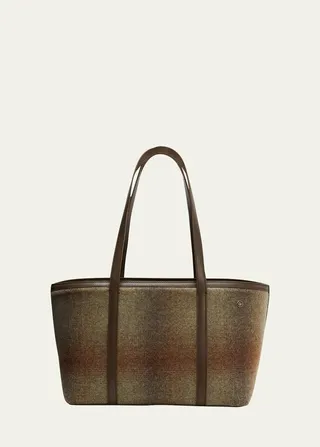 Carry Everything Blurred Plaid Tote Bag