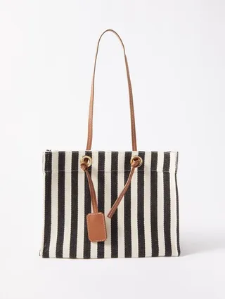 Palais Royal Striped Canvas Tote Bag