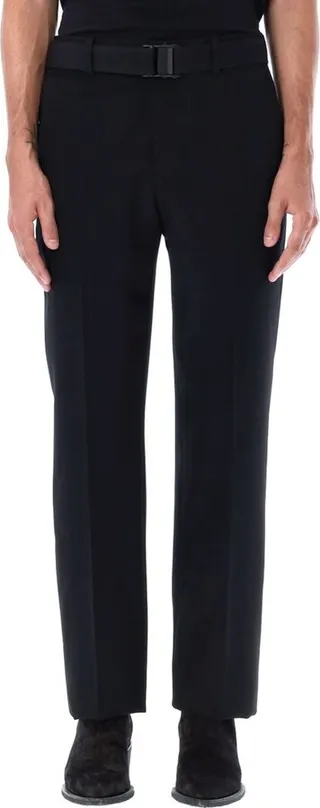 Off-White Belted Straight Leg Trousers