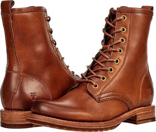Frye Veronica Combat (Caramel Antique Pull Up) Women's Lace-up Boots