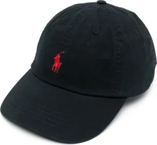 Black Baseball Cap With Logo Embroidery In Cotton Man
