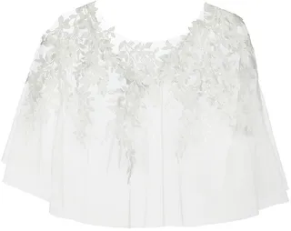 Embroidered Tulle Capelet