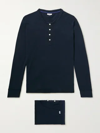 Karl Heinz Organic Cotton-Jersey Henley T-Shirt and Boxer Briefs Set