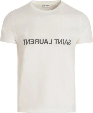 Saint Laurent Logo Printed Crewneck T-Shirt