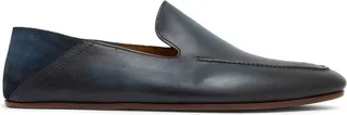 Almond-Toe Leather Slippers