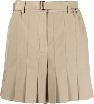 Pleated Wide-Leg Tailored Shorts