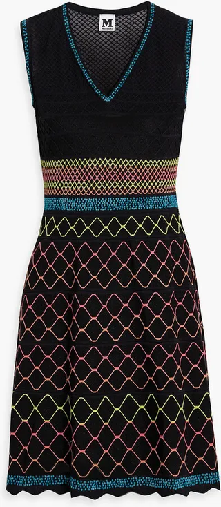 Embroidered cotton-blend mini dress
