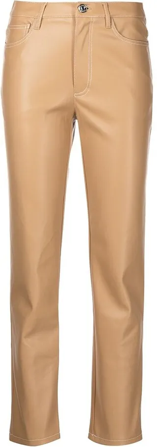 Faux-Leather Cigarette Trousers