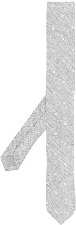 Polka-Dot Embroidered Cashmere-Wool Tie