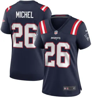 Women's Sony Michel Navy New England Patriots Game Jersey