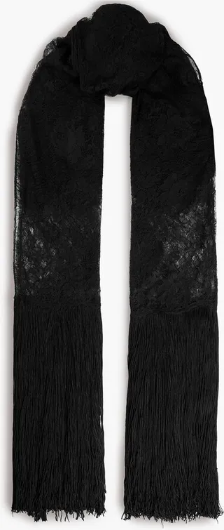 Fringed lace scarf