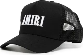 Trucker logo-embroidered cap
