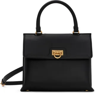 Ferragamo Black Trifolio Bag