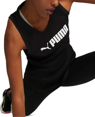 Puma Women's Logo-Print Jacquard Training Tank Top