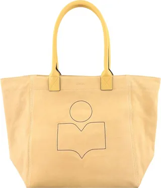 Suede shoulder bag with frontal logo