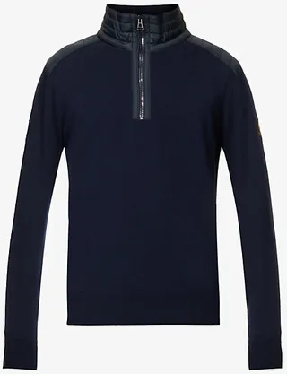 ens Dark Ink Kilmington Zip-neck Wool-knit Jumper