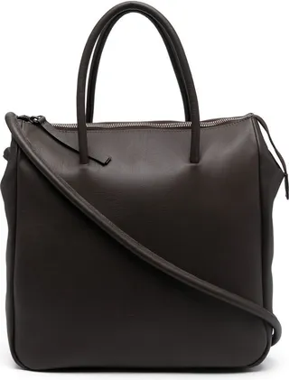 Debossed-Logo Leather Tote