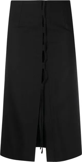Slash-Front Cut-Out Midi Dress