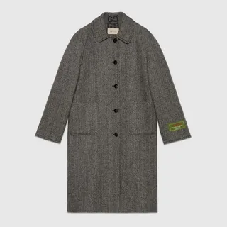 Reversible chevron GG wool coat