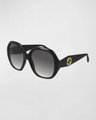 Oversized Round Acetate Sunglasses