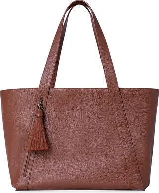 Alexa Leather Zip-Top Tote