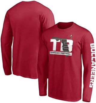 Men's Fanatics Red Tampa Bay Buccaneers Hometown Collection Facemask Long Sleeve T-shirt