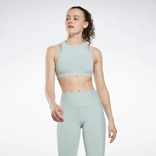 Reebok Studio Layered Bra Top Womens Athletic Tank Tops Small Seaside Grey
