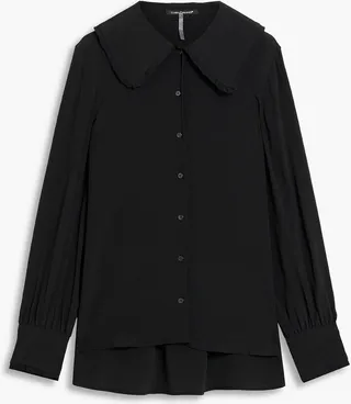 Gathered crepe shirt
