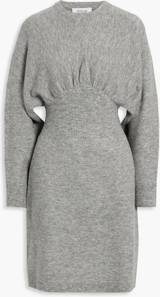 Brushed mélange knitted mini dress