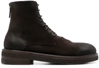 Lace-Up Suede Ankle Boots