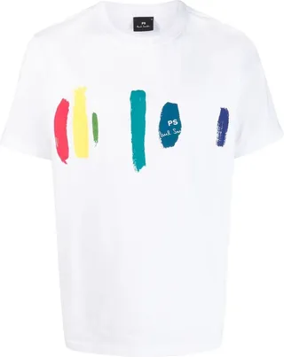 painterly-print organic-cotton T-shirt