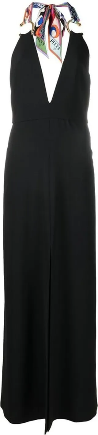 Plunge Halterneck Gown