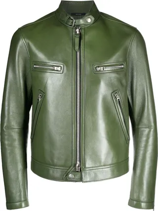 Zip-Up Leather Jacket
