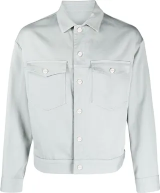 Press-Stud Denim Shirt Jacket