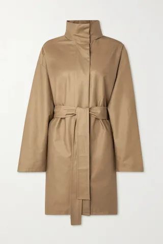 The Row - Paulita Hooded Belted Cotton-shell Coat - Neutrals