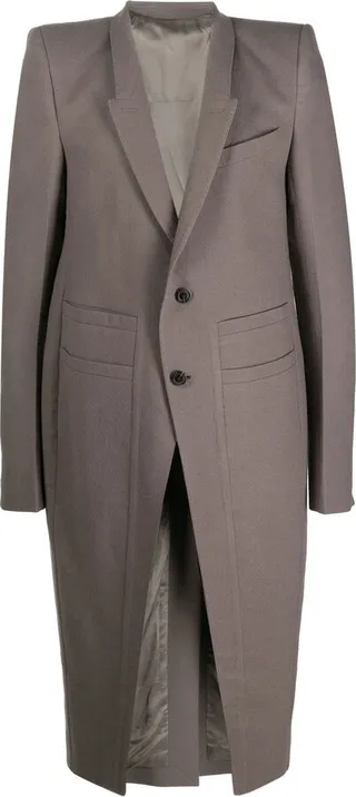 Wool Long Single-Breasted Coat