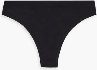 Stretch-jersey mid-rise thong
