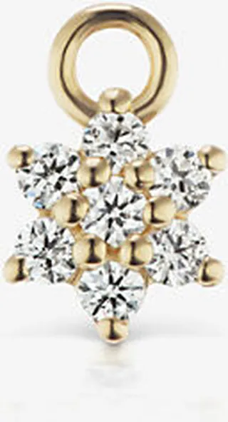 Womens Yellow Gold Flower 18ct Yellow-gold and 0.11ct Single Diamond Charm