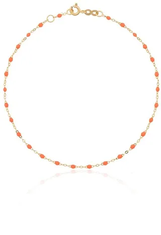 18kt Yellow Gold Beaded Charm Anklet