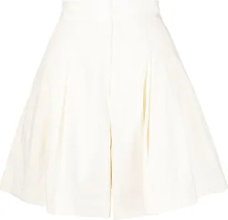 Pleated-Detail Jacquard Shorts