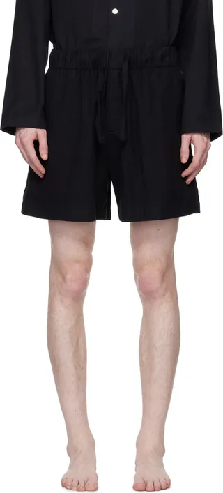 Tekla Black Four-Pocket Pyjama Shorts