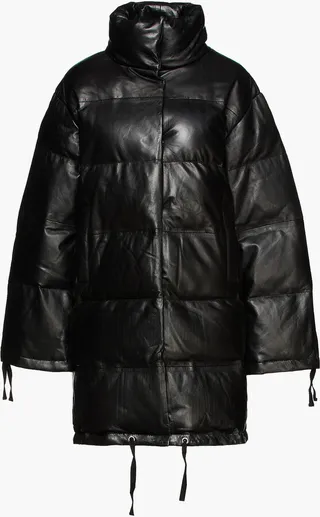 Quilted leather coat